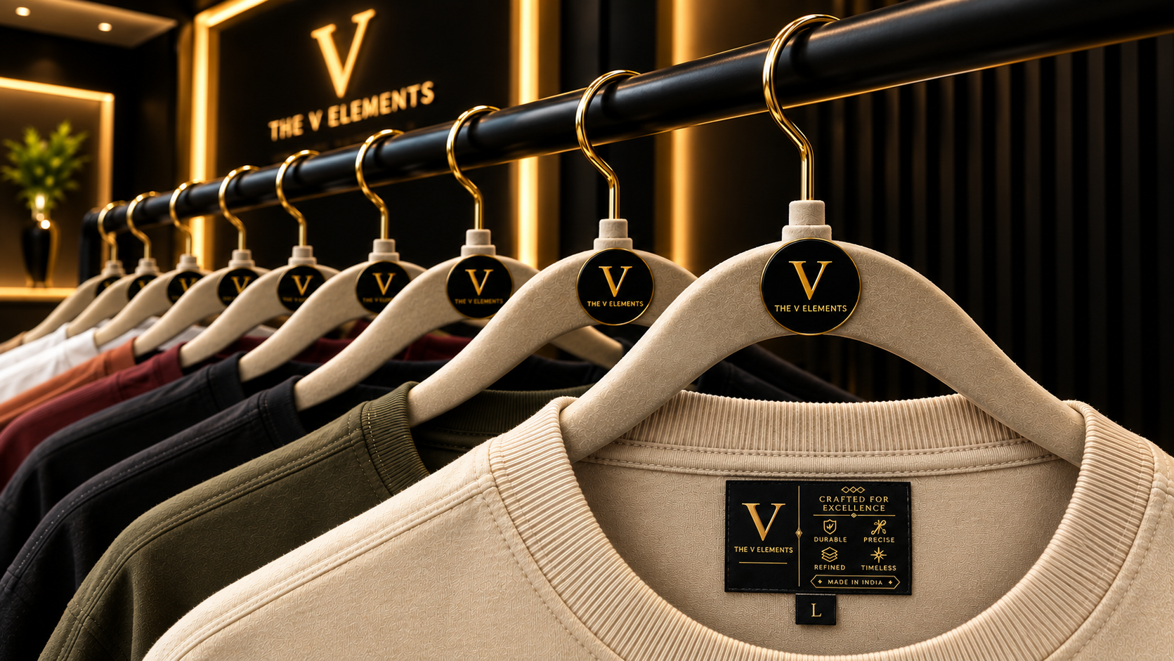 The V Elements Furqan black graphic T-shirt